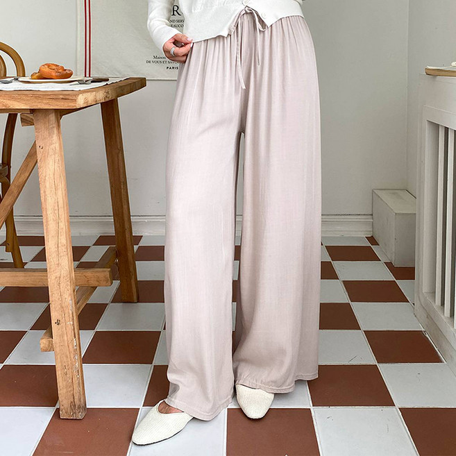 딥톡 여성용 홈웨어 소프트 트레이프 와이드 팬츠 DT0844