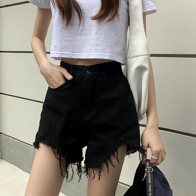 PEONIST 女款剪裁Plus顯瘦丹寧三分牛仔褲
