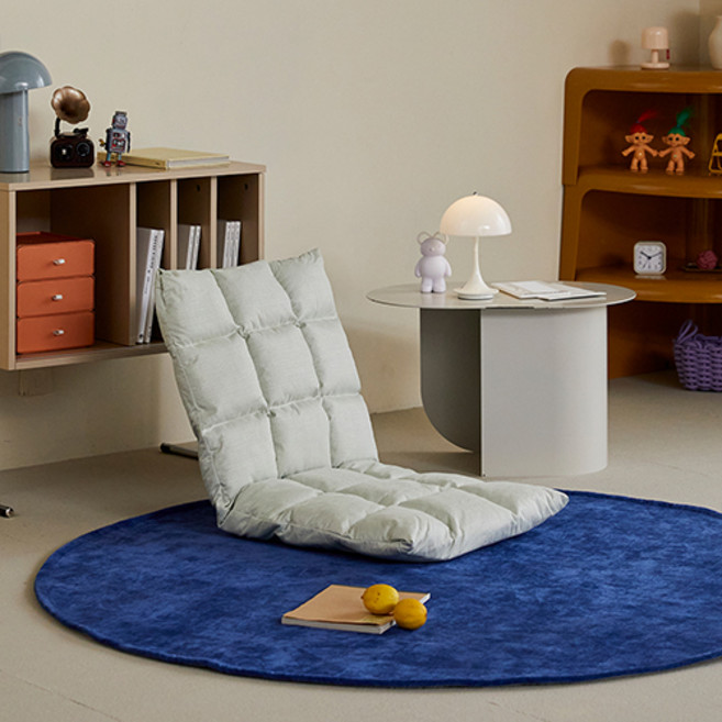 16피스 페브릭 5단 각도 조절 좌식의자, 오트밀, 1개