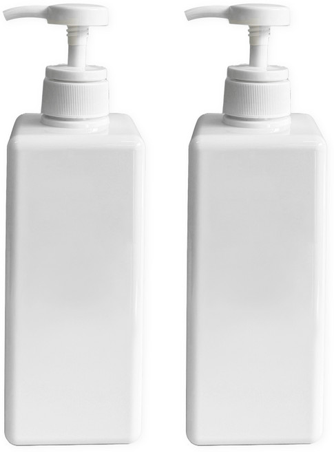 뉴앤룩 사각 리필용기 디스펜서 일반형 650ml, 02 화이트, 2개