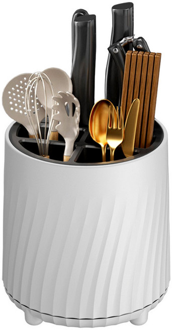 모나코올리브 점보롤 회전 조리도구 칼꽂이, 점보롤 조리도구꽂이, 화이트, 1개