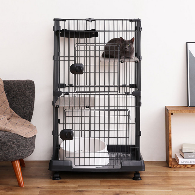 아이리스 고양이 케이지 PMCC-115H, 그레이, 1개