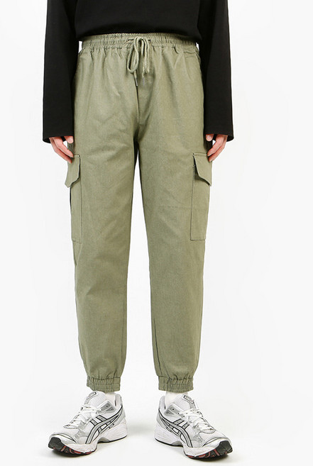 남성용 코튼 밴딩 조거 카고 팬츠 P2981