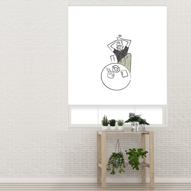 끌래망스 감성 일러스트 실사 롤스크린 암막원단