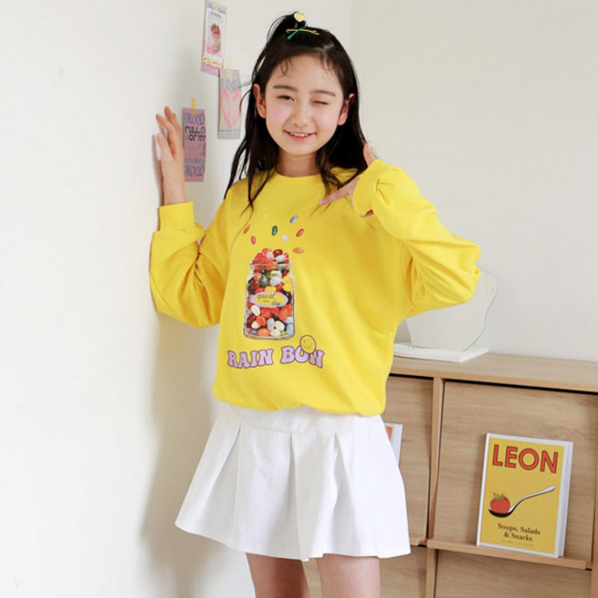 나나주니 여아용 젤리빈 츄잉 맨투맨 + 스커트 세트