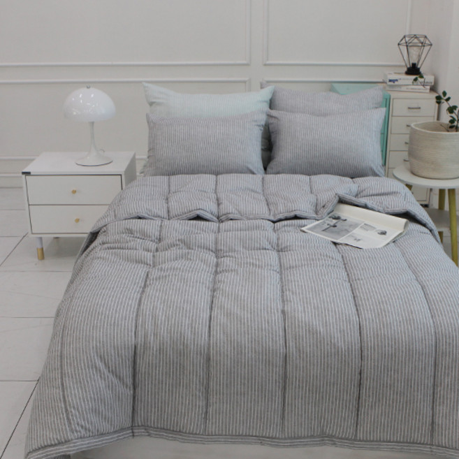 보몽드 부드러운 워싱 스트라이프 차렵이불