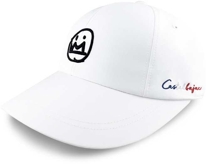 까스텔바작 남성용 골프 자수 로고 와이드챙 볼캡 BWCM-GC216, 화이트, 1개