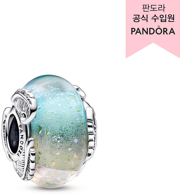 PANDORA 潘多拉 女士多彩穆拉諾琉璃與弧形羽毛串飾 792577C00