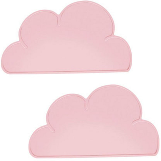 몬스펫 반려동물 오염방지 논슬립 식기 구름 모양 방수매트 47.5 x 27 cm, 핑크, 2개