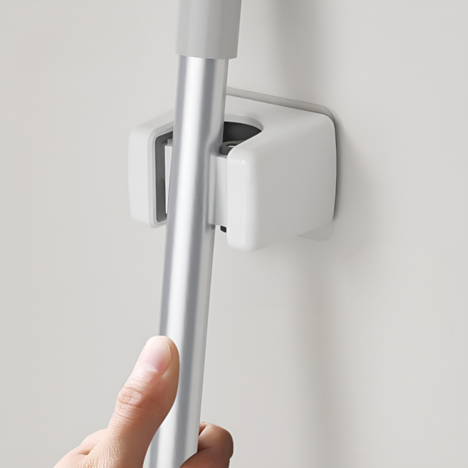 리빙홈디테일 무타공 벽걸이 밀대 걸이 LHD-044, 화이트, 2개