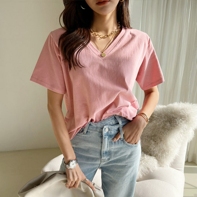 난닝구 여성용 바네가 패드 반팔 티셔츠