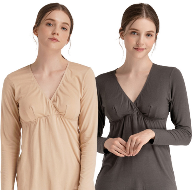 뉴니끄 면모달 솔리드 임산부 내의 상의 2종 세트