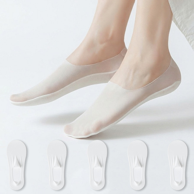 시너싹스 여성용 시스루 아이스 쿨 메쉬 발등 덧신 5p