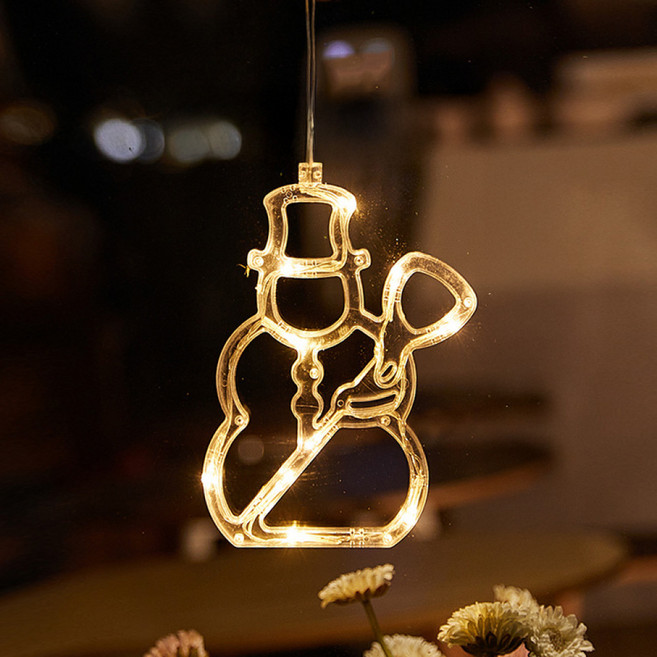 FANCY LIFE 聖誕裝飾吸盤燈, 雪人, 1個