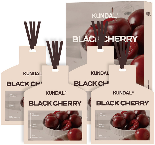 쿤달 차량용 퍼퓸드 샤쉐 7g x 4p, 1개, 블랙체리