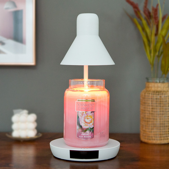 더스윗 모노 리모콘 캔들워머 + 양키캔들 라지자 + 전구 2p 세트, 모노 화이트(캔들워머), 프레쉬컷로즈(캔들)