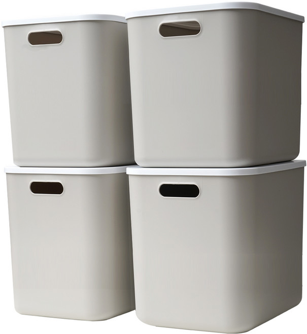 가규 국내제조 모던 라운드 팬트리 리빙박스, 그레이, XL, 4개