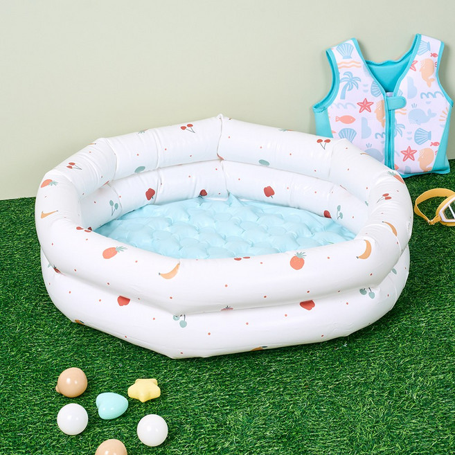 모던하우스 워터플레이 미니원형풀장 도트프룻, 혼합색상, 1개