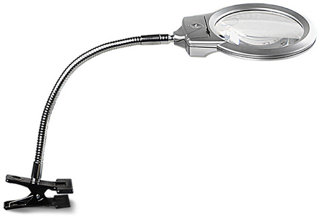 MEO 고배율 확대경 루페 LED 자바라 확대경 집게 대형, 1개