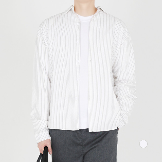 INFIOUS 男士簡潔條紋襯衫 I263-6