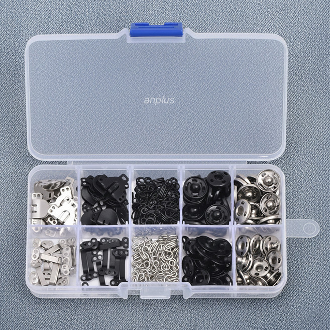 앙플러스 의류 수선 마이깡 똑딱이 단추 + 바지 후크 + 옷깃 후크 세트, 혼합색상, 1개