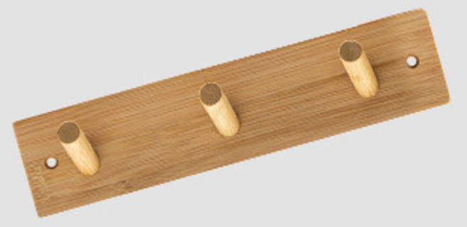 더플로우커머스 원목 벽걸이 다용도 후크 행거 3구, 나무, 1개