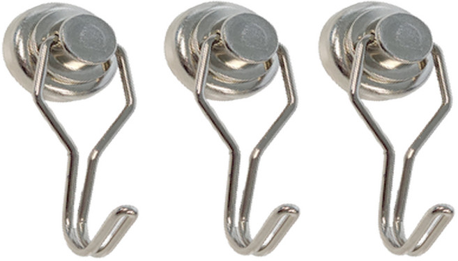 주앤지 초강력 자성 네오디움 360˚ 회전 고리자석 걸이 후크, 실버, 3개