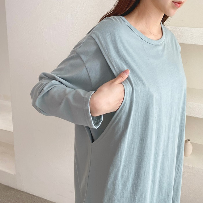 孕婦素色哺乳長袖T恤 XL號