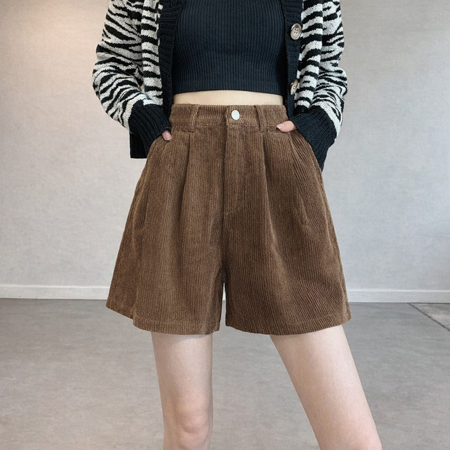 언헤브 여성용 코듀로이 루즈 반바지