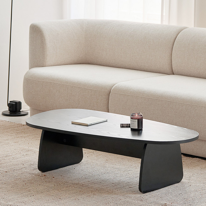 메종드꼼마 무아레 거실 테이블 4인용 1200mm, 블랙