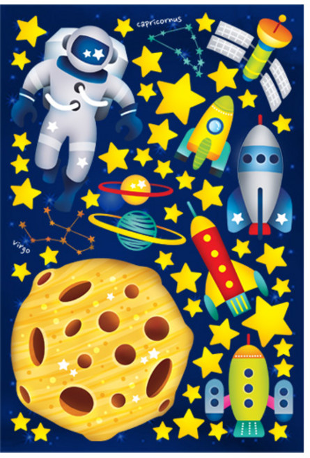 환타스틱스 야광별 스티커, 우주비행사 NS-77, 5세트