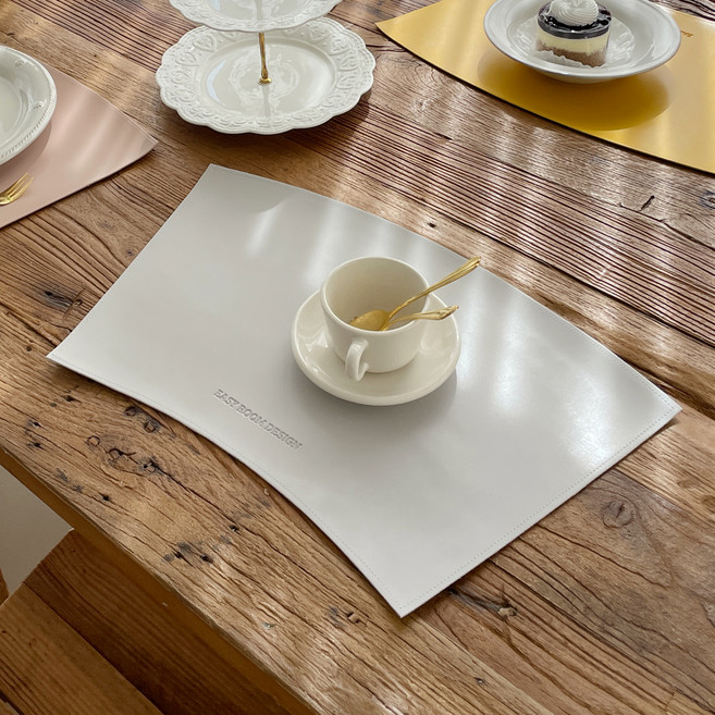 쇼니홈리빙 방수 가죽 식탁매트, 그레이, 1개, 51 x 37 x 29 cm