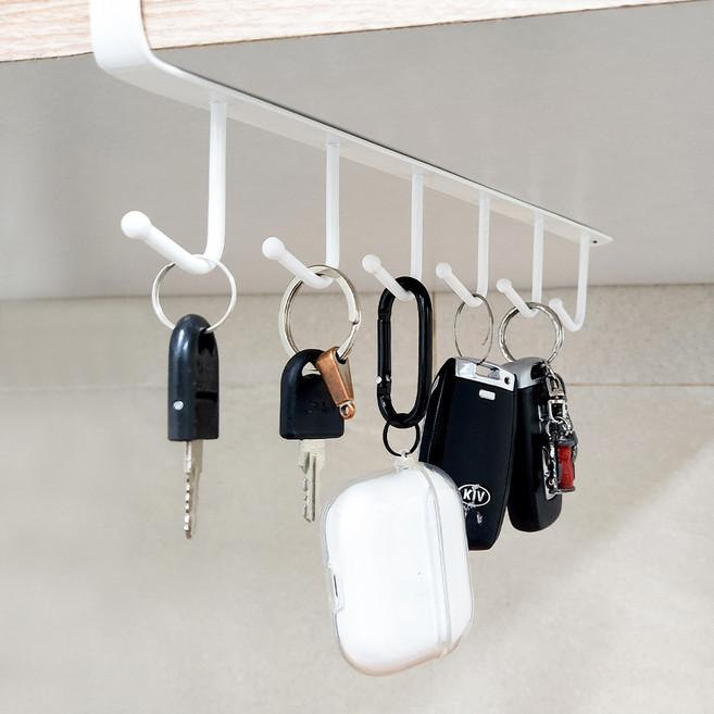 깔끔대장 걸어바바 컵걸이, 화이트, 2개