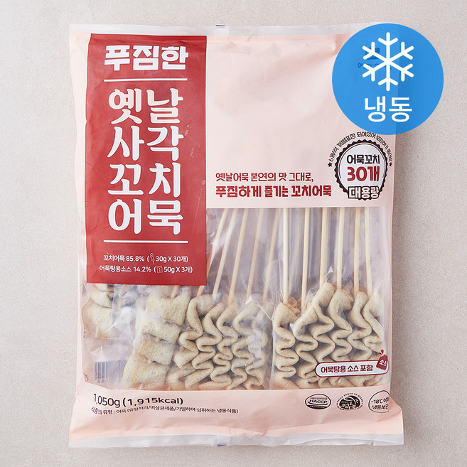 영자어묵 푸짐한 옛날 사각꼬치어묵 (냉동), 1.05kg, 1개