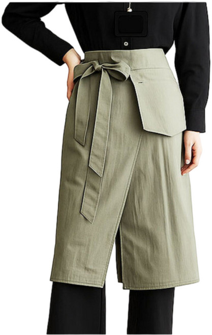 네오 앞트임 카페 주방 방수 허리 앞치마, 카키, 1개