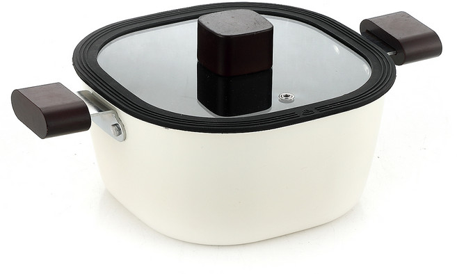 홈즈 인덕션 IH 세라믹 양수냄비, 20cm, 크림, 1개