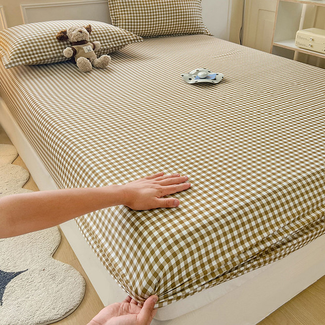 봄날애 체크 피팅 매트리스 커버