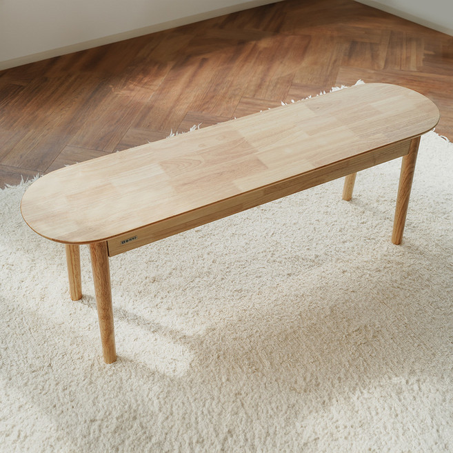 동서가구 세비야 고무나무 원목 벤치 의자 방문설치, 내추럴, 벤치의자 1