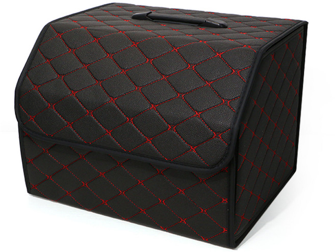 벤오토 깔끔이 트렁크 정리함, 블랙 + 레드스티치