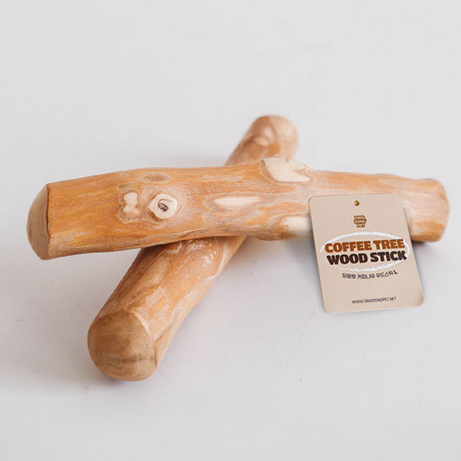 딩동펫 커피나무 스틱 강아지 장난감, 우드, 2개
