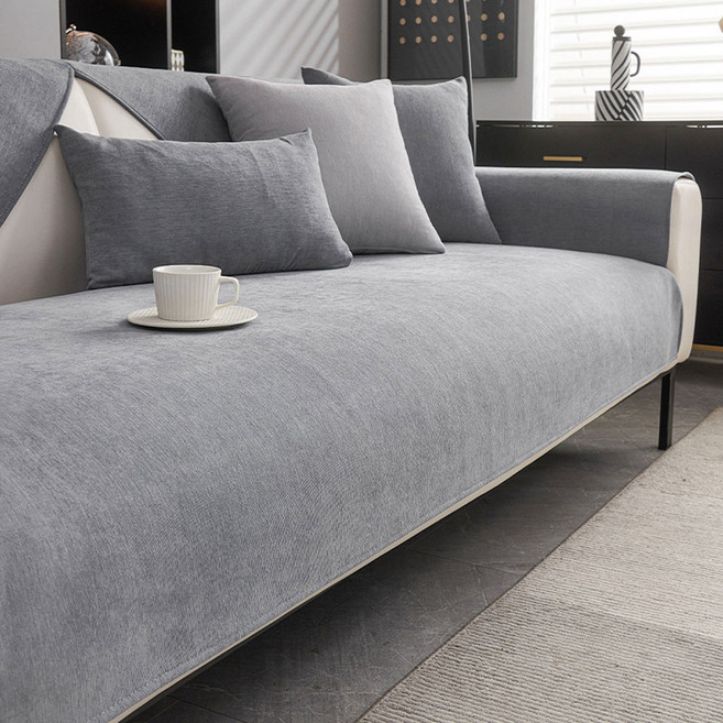 지앤와이 미니멀 셔닐 사계절 미끄럼방지 소파패드