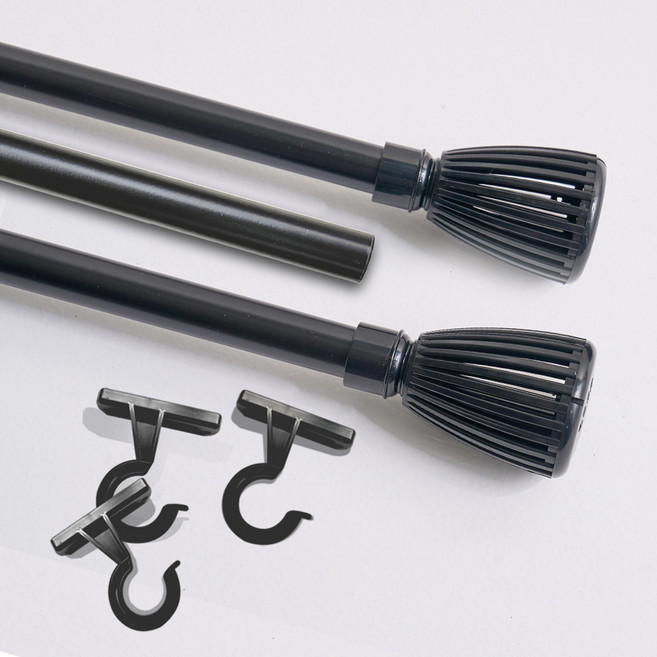 알뜨리 프리미엄 커튼봉 16자 드레스, 블랙