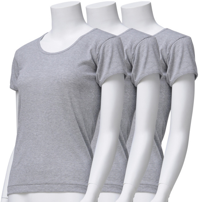 캐리루시 여성 통기성 골지 3부상의 3p