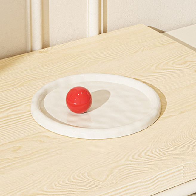 알로데 클리어 인테리어 트레이, 2 크림라운드