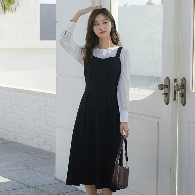 어반라인 타니즈 도펜 라운드넥 블라우스 세트 뷔스티에 원피스