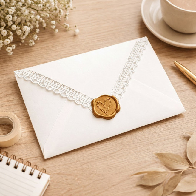 리드홈 로멘틱 감성 사랑해 고급 편지봉투 3p + 편지지 10p + 실링 3p 세트, 아이보리, 1세트