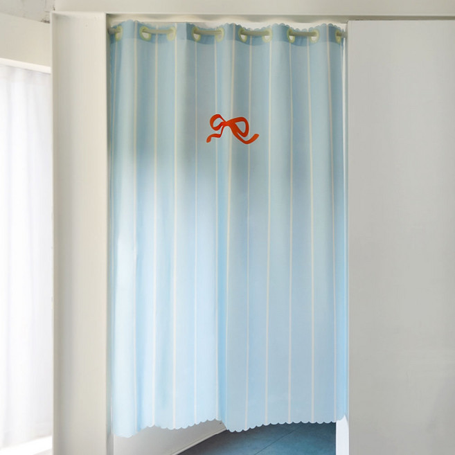 지앤와이 빨간리본 라인 단면 가리개 도어 커튼