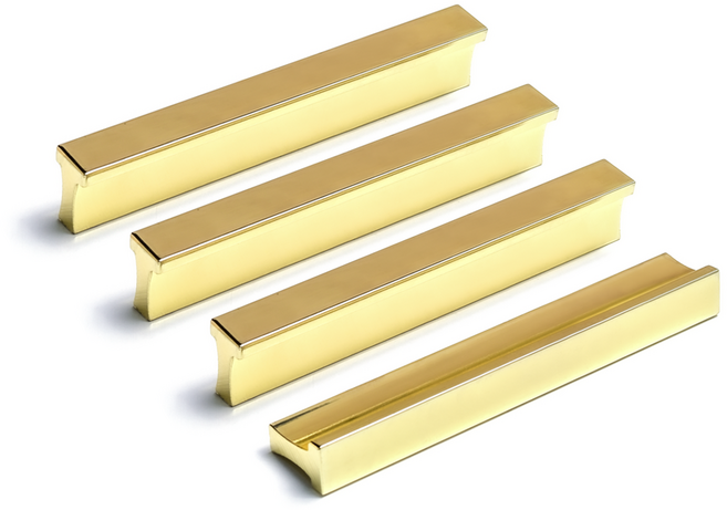 손잡이세상 T레일 2구 가구손잡이 P96mm 골드, 4개