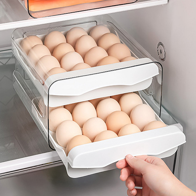 바른리빙 32구 2단 계란보관함, 화이트, 1개
