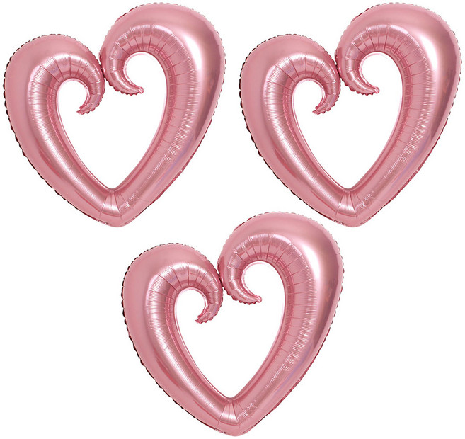 조이파티 하트프레임 은박풍선 대, 핑크, 3개